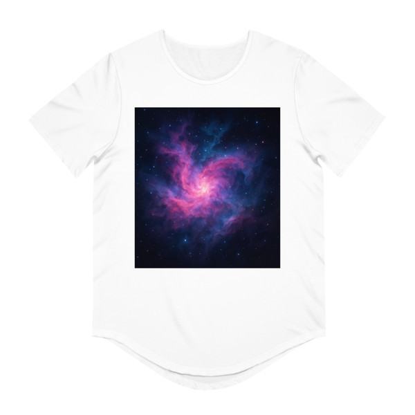 Ethereal Nebula - Men's Jersey Curved Hem Tee