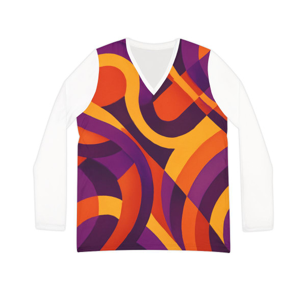 Funky Disco Fever - Women's Long Sleeve V-neck Shirt (AOP)