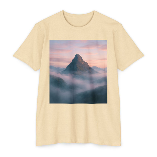Misty Mountain Dawn - Unisex CVC Jersey T-shirt