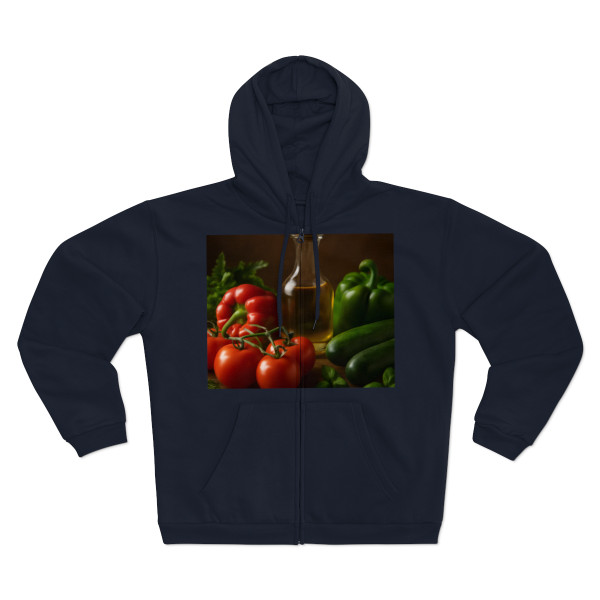 Mediterranean Garden Feast - Unisex Hooded Zip Sweatshirt