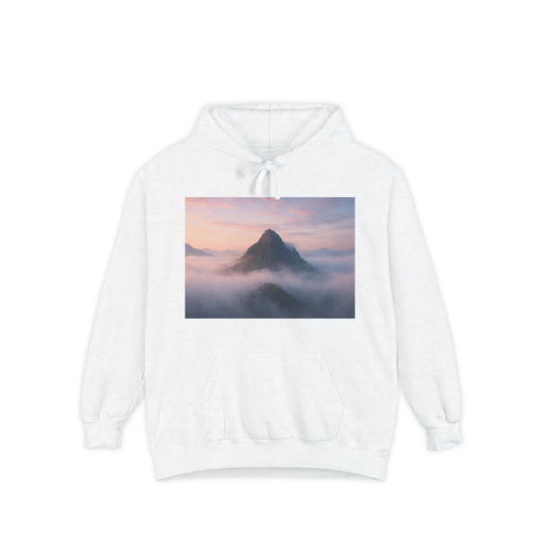 Misty Mountain Dawn - Unisex Garment-Dyed Hoodie