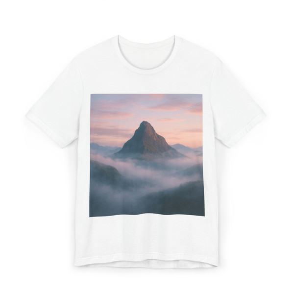 Misty Mountain Dawn - Unisex Jersey T-Shirt