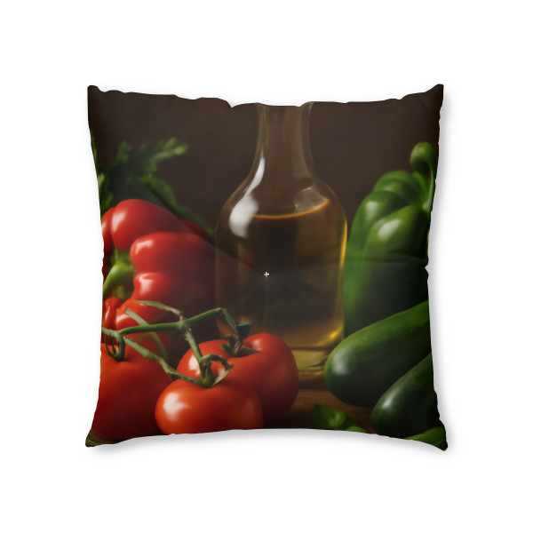 Mediterranean Garden Feast - Tufted Floor Pillow, Square