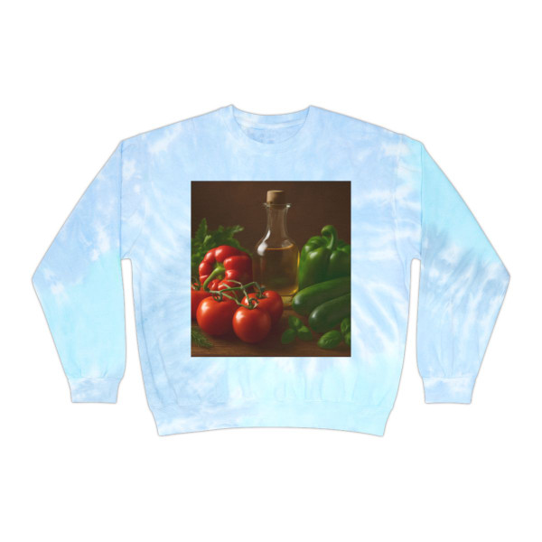Mediterranean Garden Feast - Unisex Tie-Dye Sweatshirt