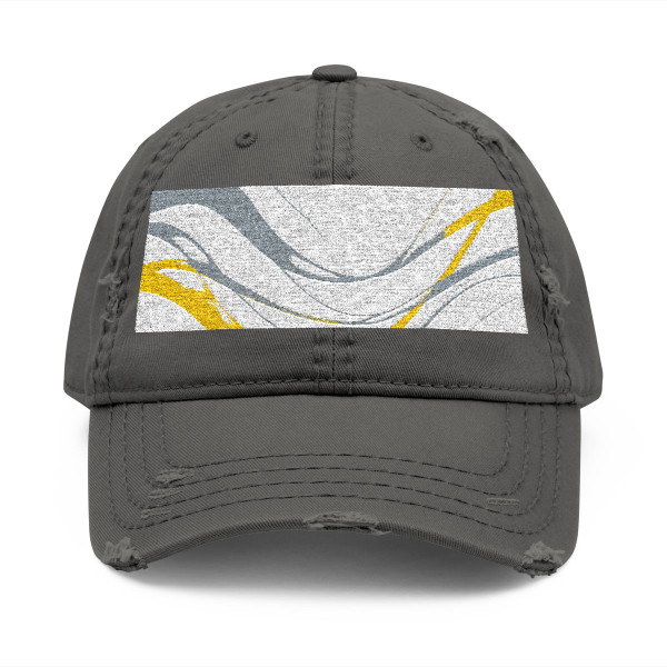 Fluid Wave Symphony - Distressed Dad Hat (Embroidery)