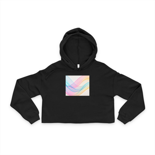 Fluid Wave Symphony - Women's Cropped Hoodie