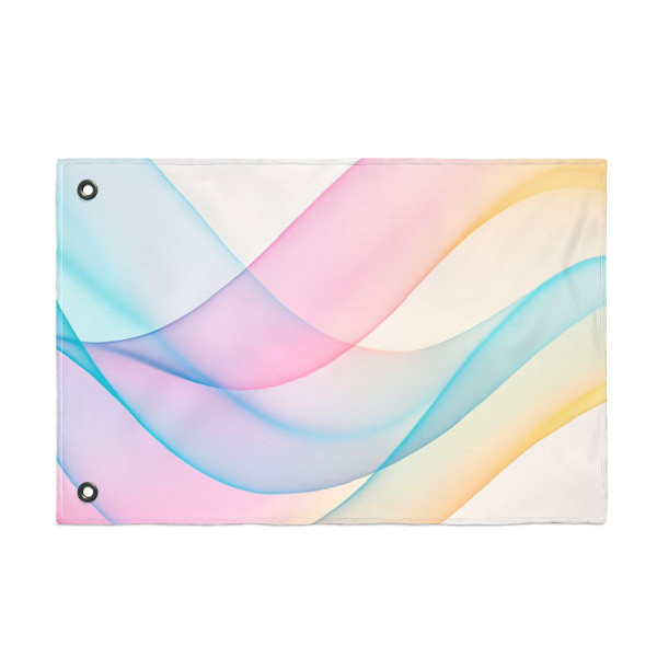 Fluid Wave Symphony - Double Sided Flag