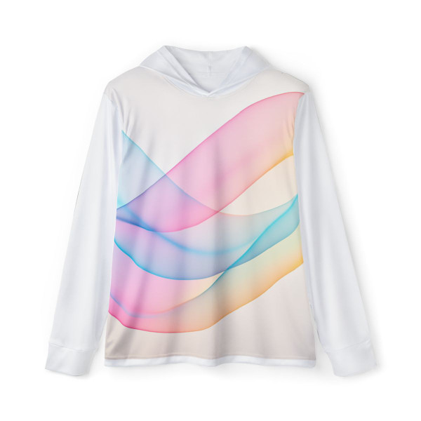 Fluid Wave Symphony - Men's Sports Warmup Hoodie (AOP)