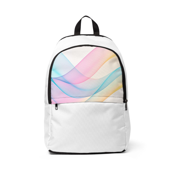 Fluid Wave Symphony - Unisex Fabric Backpack