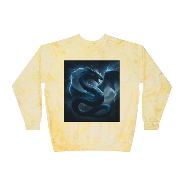 Azure Storm Serpent - Unisex Color Blast Crewneck Sweatshirt