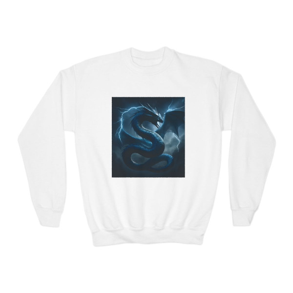 Azure Storm Serpent - Youth Crewneck Sweatshirt