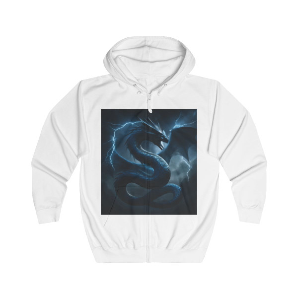 Azure Storm Serpent - Unisex Full Zip Hoodie