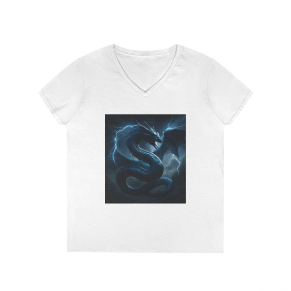 Azure Storm Serpent - Ladies' V-Neck T-Shirt