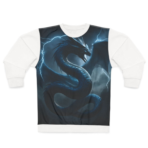 Azure Storm Serpent - Unisex Sweatshirt (AOP)