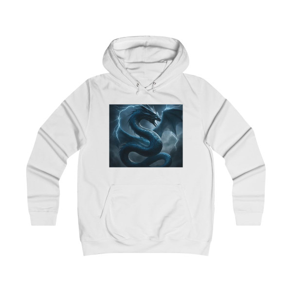 Azure Storm Serpent - Girlie College Hoodie