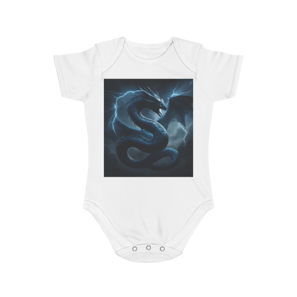 Azure Storm Serpent - Short Sleeve Baby Bodysuit