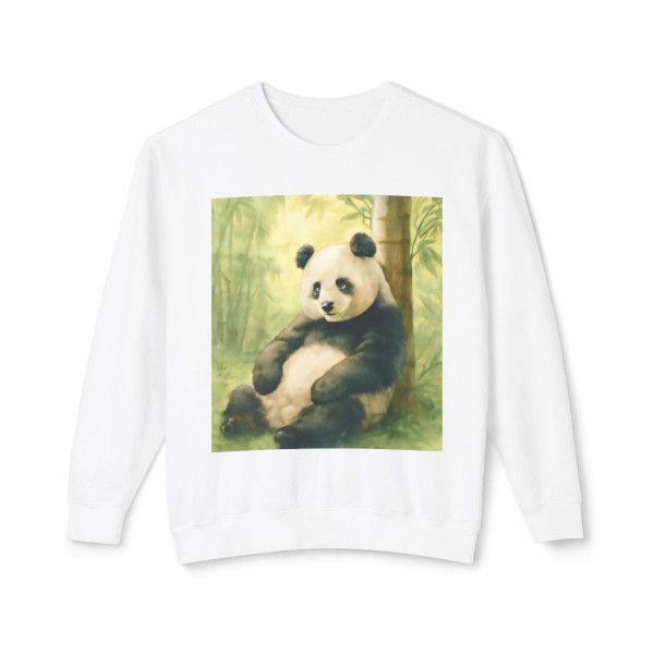 Serene Panda Sanctuary - Unisex Lightweight Crewneck Sweatshirt