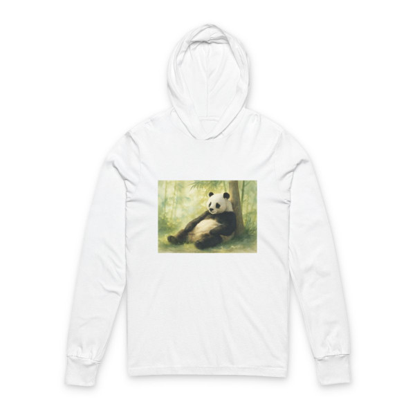Serene Panda Sanctuary - Unisex Hooded Long Sleeve Tee