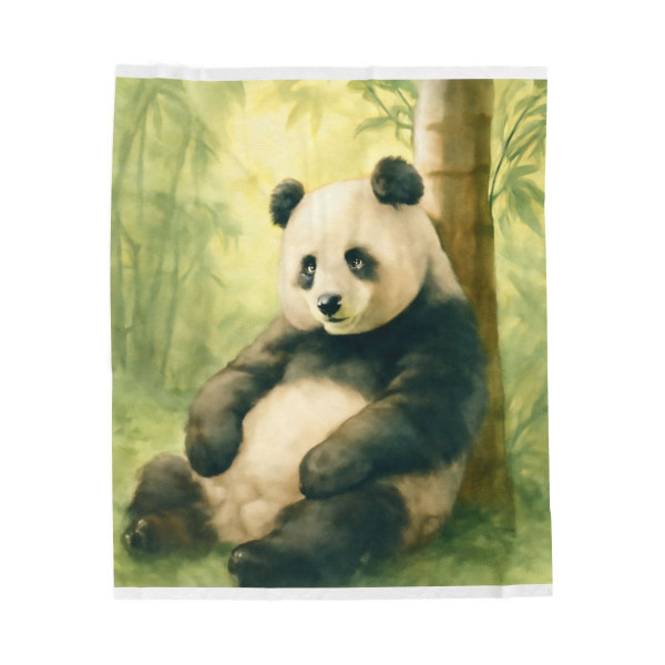 Serene Panda Sanctuary - Velveteen Plush Blanket