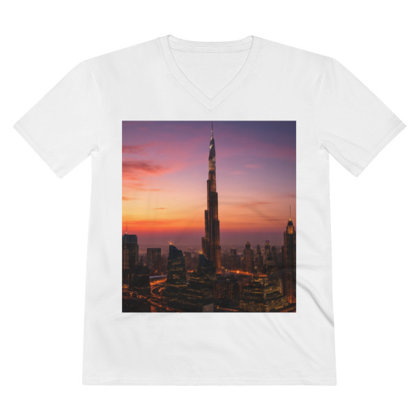 Dubai Futuristic Skyline - Men's Lightweight V-Neck Tee