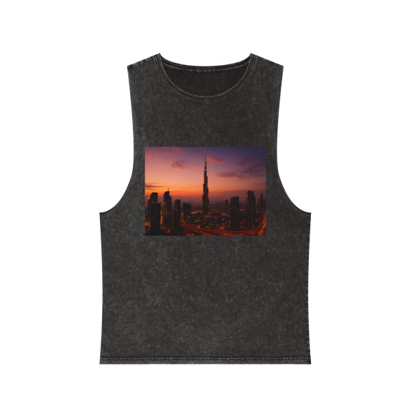 Dubai Futuristic Skyline - Unisex Stonewash Tank Top