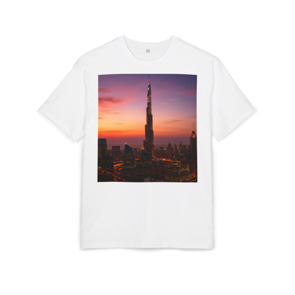 Dubai Futuristic Skyline - Unisex Heavy Oversize Tee