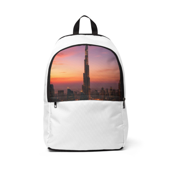 Dubai Futuristic Skyline - Unisex Fabric Backpack