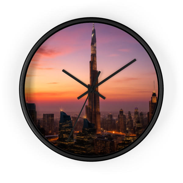 Dubai Futuristic Skyline - Wall Clock
