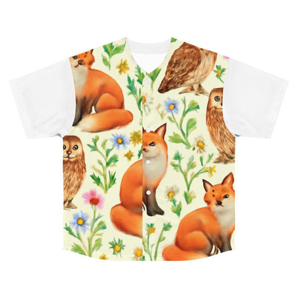 Whimsical Forest Fables - Men's Baseball Jersey (AOP)