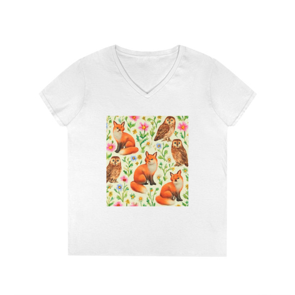 Whimsical Forest Fables - Ladies' V-Neck T-Shirt