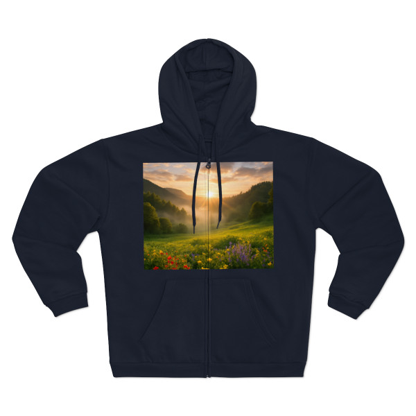 Lush Valley Sunrise - Unisex Hooded Zip Sweatshirt