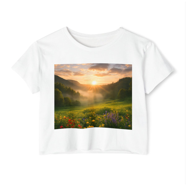 Lush Valley Sunrise - Women's Festival Crop Top