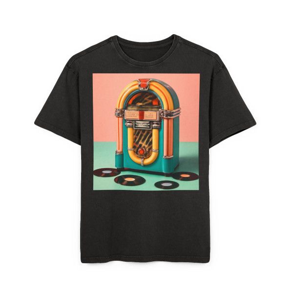 Classic Vinyl Vibes - Men's Acid Washed Heavy Oversize Tee