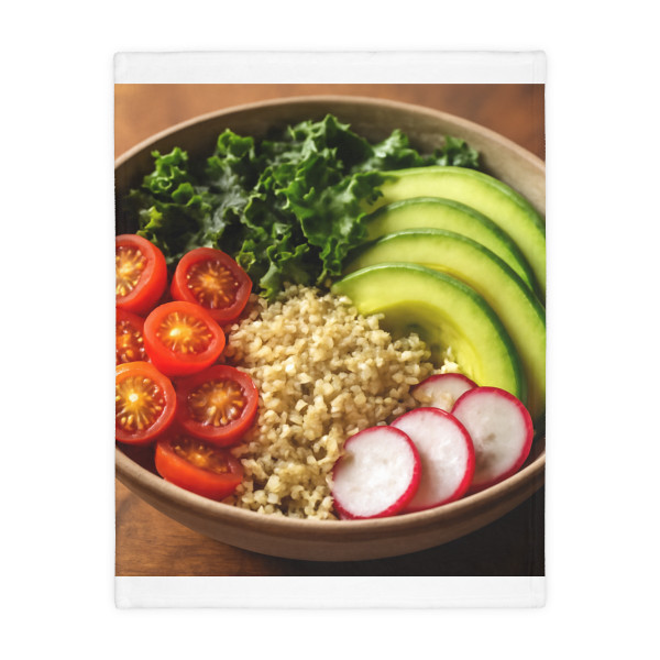 Harvest Bowl Delight - Velveteen Microfiber Blanket (Two-sided print)