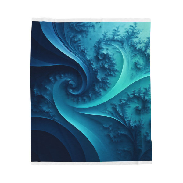 Fractal Harmony Wave - Velveteen Plush Blanket