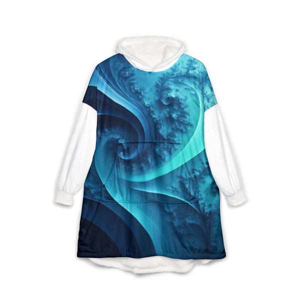 Fractal Harmony Wave - Unisex Hooded Blanket