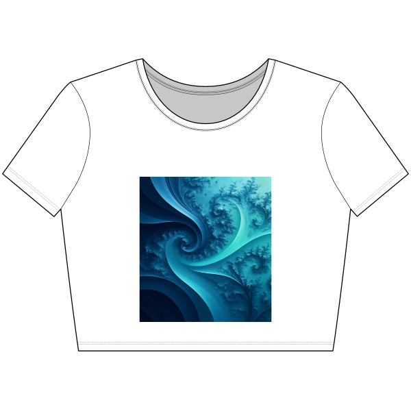 Fractal Harmony Wave - Women’s Poly-Cotton Crop Tee