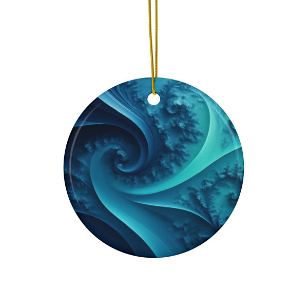 Fractal Harmony Wave - Decorative Ceramic Ornaments, Double-Sided (1pc, 3pcs, 5pcs, 10pcs)