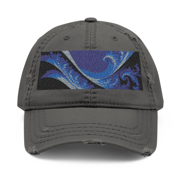 Fractal Harmony Wave - Distressed Dad Hat (Embroidery)