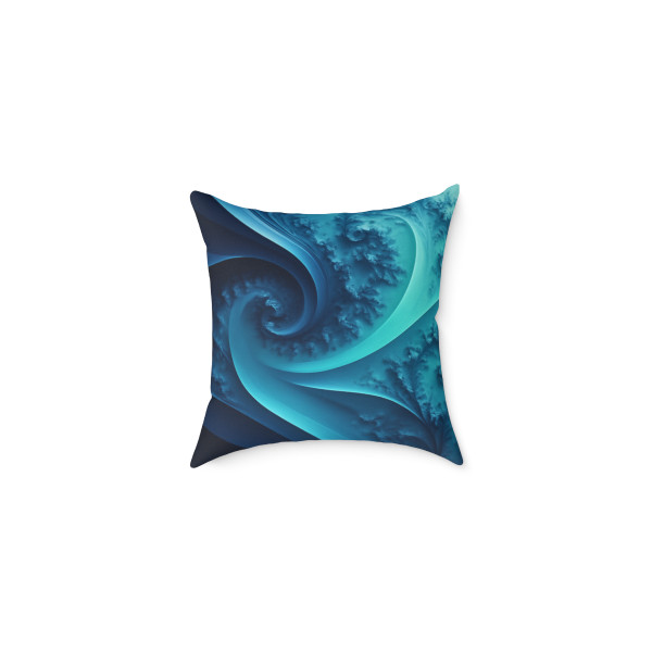 Fractal Harmony Wave - Square Poly Canvas Pillow