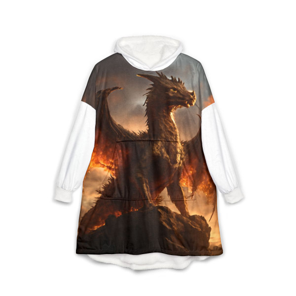 Golden Ember Leviathan - Unisex Hooded Blanket