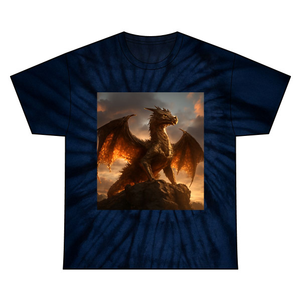 Golden Ember Leviathan - Unisex Tie Dye Cotton Tee