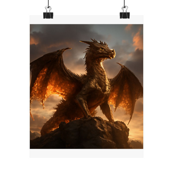 Golden Ember Leviathan - Matte Vertical Posters