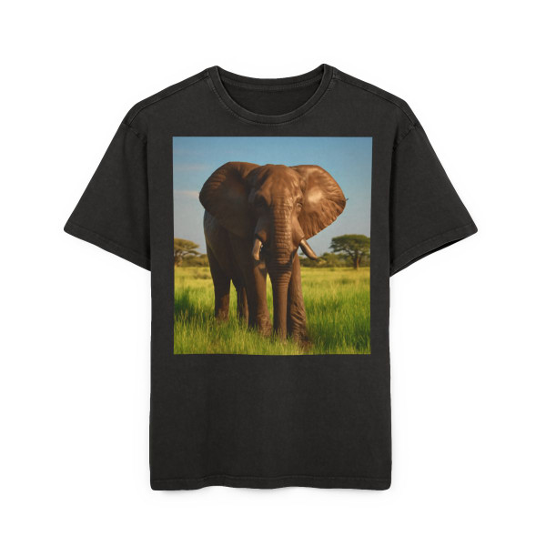 Majestic Elephant Spirit - Men's Acid Washed Heavy Oversize Tee