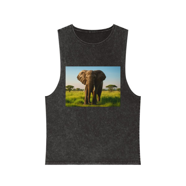 Majestic Elephant Spirit - Unisex Stonewash Tank Top
