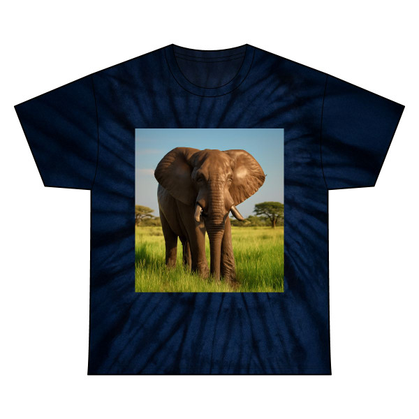 Majestic Elephant Spirit - Unisex Tie Dye Cotton Tee