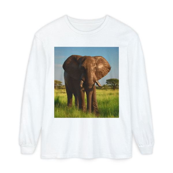 Majestic Elephant Spirit - Unisex Garment-dyed Long Sleeve T-Shirt