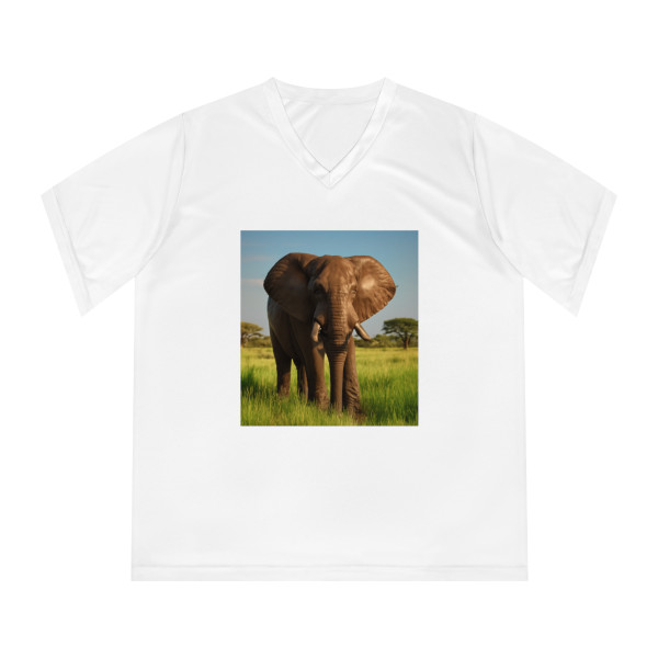 Majestic Elephant Spirit - Women's Performance V-Neck T-Shirt