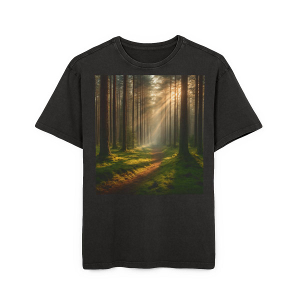 Whispering Pine Forest - Men's Acid Washed Heavy Oversize Tee