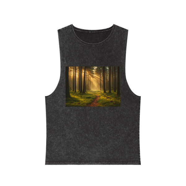 Whispering Pine Forest - Unisex Stonewash Tank Top